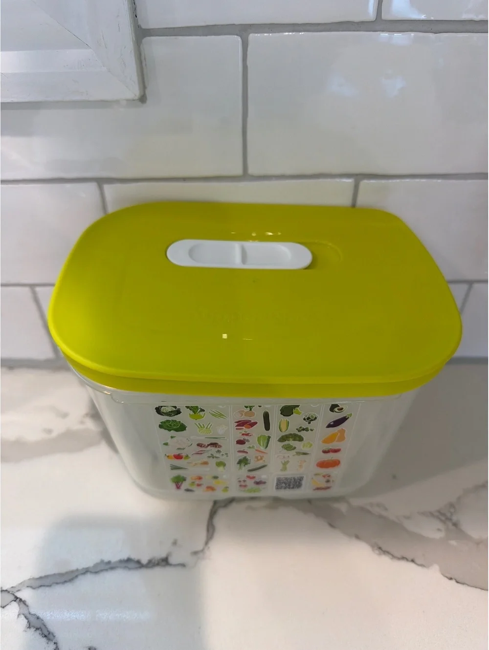 Tupperware 1.8L Plastic Food Storage Container with Yellow Lid